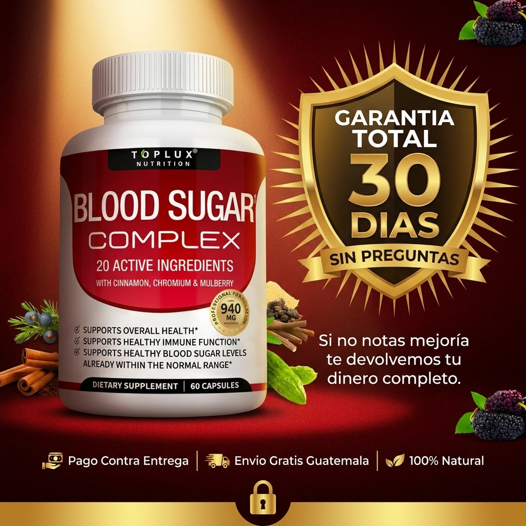 Blood Sugar Complex — Controla Tu Azúcar Naturalmente Con 20 Ingredientes Activos 🌿