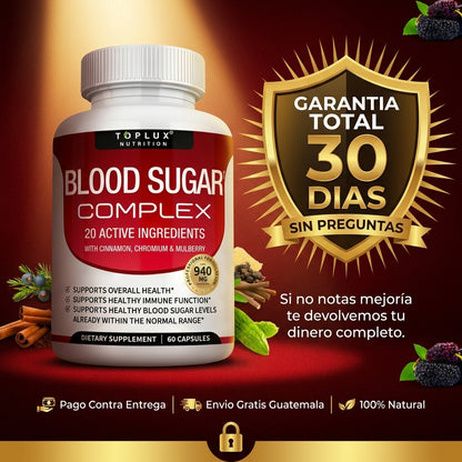 Blood Sugar Complex — Controla Tu Azúcar Naturalmente Con 20 Ingredientes Activos 🌿