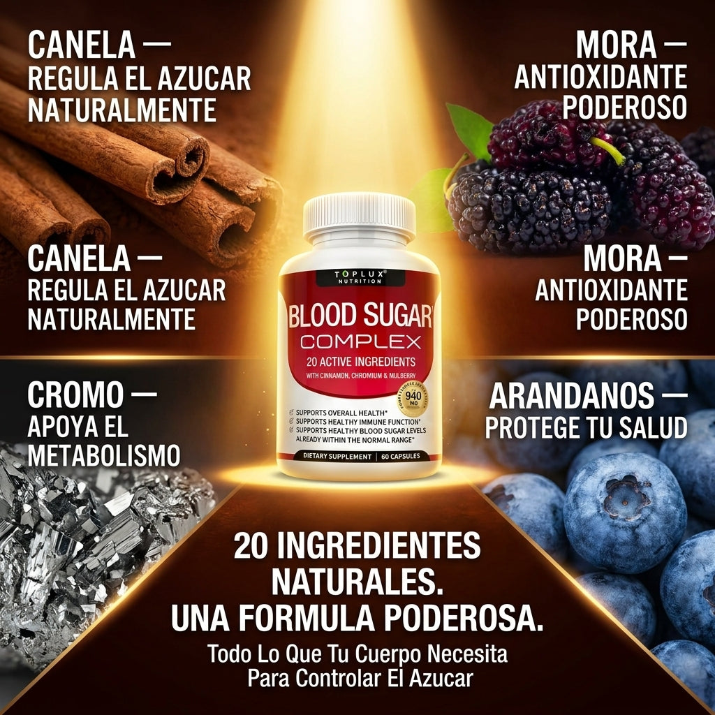 Blood Sugar Complex — Controla Tu Azúcar Naturalmente Con 20 Ingredientes Activos 🌿
