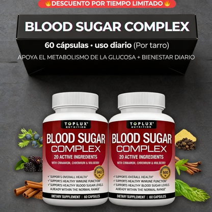 Blood Sugar Complex — Controla Tu Azúcar Naturalmente Con 20 Ingredientes Activos 🌿